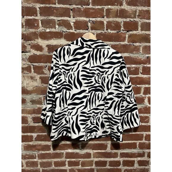 Sandro Woman Black White Blazer Jacket Plus Size 2X - Picture 2 of 3